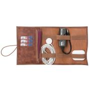 Leather Tech Organizer Briefcase - Designed for tech gear and laptops